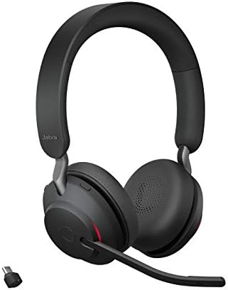 Jabra Evolve2 65 UC Wireless Headphones with Link380c, Stereo, Black – Wireless Bluetooth Headset for Calls and Music, 37 Hours of Battery Life, Passive Noise Cancelling Headphones - Image 4