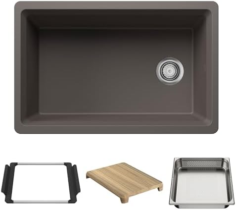 BLANCO Inteos SILGRANIT 30" Single Bowl Workstation Kitchen Sink Gray by BLANCO