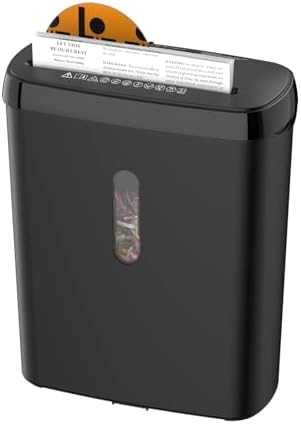 Paper Shredder for Home，10-Sheet Strip Cut,12 L Basket,P-2 Security Level,Shred CD & Credit Card Shredders for Home Use by Woolsche