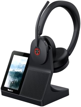 Yealink WH68 Workstation DECT Wireless Headset with 4" Touch Screen, 4 Mic Hybrid ANC, 606ft Range, All in One Workstation with Speaker, 3X USB Hub Office Headset for Desk Phone, Computer, Cellphone by RedefineYourWorkplace