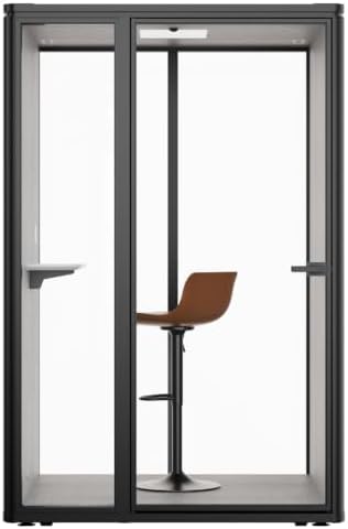 Uncaged Ergonomics Working Office Pod, 1-Person Acoustic Office Phone Booth with Ventilation, LED Lighting and Power, Black by UncagedErgonomics