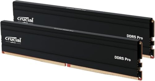 Crucial Pro 48GB DDR5 RAM Kit (2x24GB), 5600MHz (or 5200MHz or 4800MHz) Desktop Memory, UDIMM 288-Pin, Compatible with 13th Gen Intel Core and AMD Ryzen 7000 - CP2K24G56C46U5 by Crucial