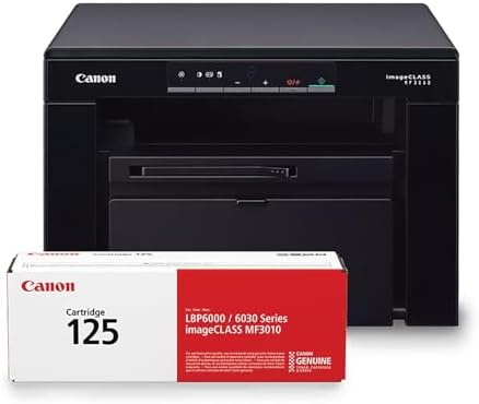 Canon imageCLASS MF3010 VP - Wired Monochrome Multifunction Laser Printer with Scanner, Copier, USB Cable Included, Up To 2,300 Page Toner Yield in Box, 19 PPM, Black by Unknown