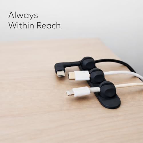 Magnetic Cable Organizer for Desk & Nightstand 3 Clip Cord Holder with One-Hand Access 3M Adhesive Cable Clips, N52 Magnetic Cord Holder for Phone, USB-C & Laptop Cables - Image 6