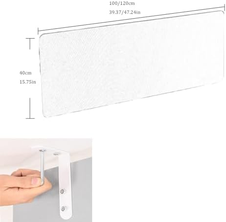 Soundproof Acoustic Desk Divider 47.24"x1" PET Partit for Office Cubicles & Student De Brown Enhances Privacy & Reduces Noise in Recept Areas - Image 4