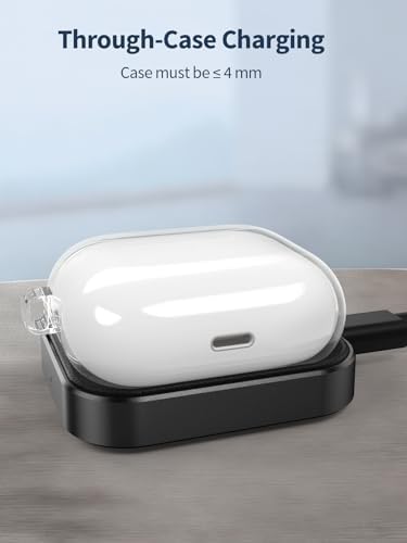 AirPods Pro Charger, Wireless Charging Station for AirPods Pro 3/ Pro 2/Pro, Wireless Charger for Airpods 4 (with Active Noise Cancellation)/ 3rd/ 2rd, Black - Image 6