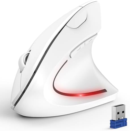 TECKNET Ergonomic Mouse, 4800 DPI Wireless Bluetooth Vertical, 3-Device by Tecknet