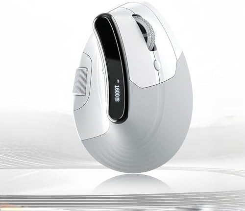 Ergonomic Vertical Mouse, Dual Scroll, Tri-Mode, OLED Display by DiscoverMiniLuxis
