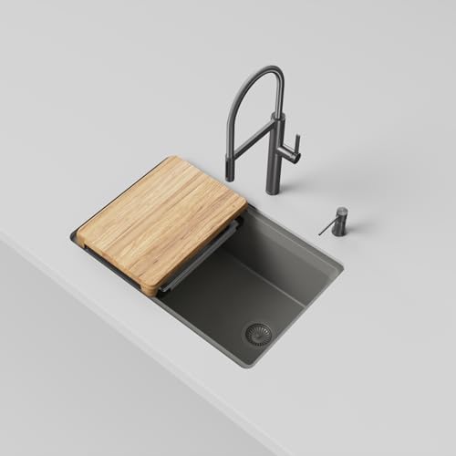 BLANCO Inteos SILGRANIT 30" Single Bowl Workstation Kitchen Sink Gray - Image 3