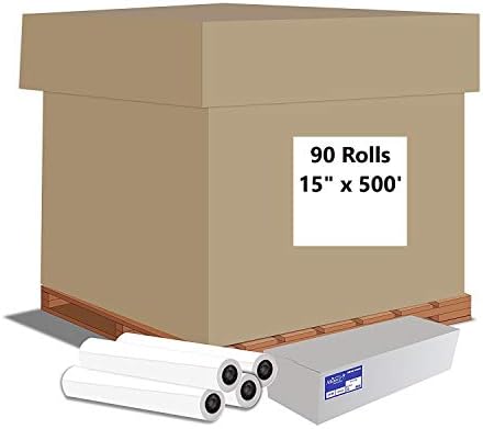 Alliance Wide Format Paper Rolls Bond Engineering (20lb | 90 Rolls, 15 In x 500 FT | 3" Core) by Alliance