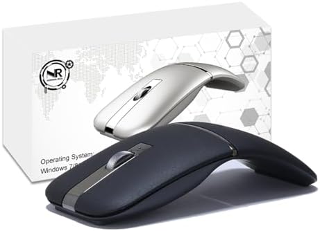 Foldable Arc Wireless Mouse Silent Click Bluetooth 5.3 and 2.4GHz by NORMIA+RITA