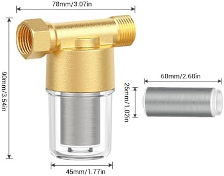 Hilitand Washing Machine Water Filter 40 Micron, Stainless Steel (Brass) - Image 5