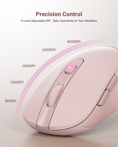 wegear USB Wireless Mouse for Laptop PC Mac, 2.4GHz Cordless Mouse-Pink - Image 3