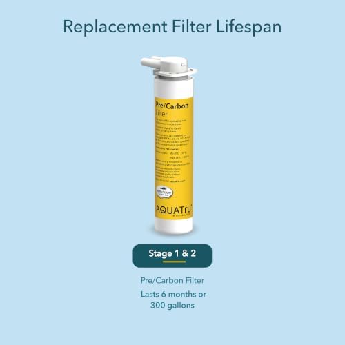 AquaTru Carafe AT100 2-Stage Pre/Carbon Filter | Reduces Sand, Silt, Sediment, Rust, and Particles | Activated Carbon Reduces Chlorine Taste and Odors - Image 4