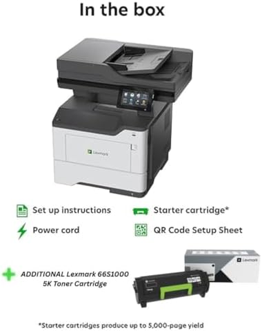 Lexmark MX532adwe Monochrome Laser All-in-One Printer + Toner Bundle - Image 4
