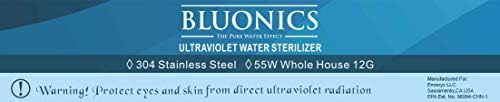 Bluonics 55w Whole House Water Filter System, Well and City Water, 4-Stage uv Treatment, Triple 10 x 4.5 Sediment Carbon Filters, 40 Micron pre-Filter, Extra Filter Set, uv Bulb, 12 gpm - Image 6