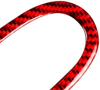 Car Center Console Shifter Transmission Panel Sticker Set Real 3K Red Carbon Fiber Decoration Interior Accessories Trim Compatible with Benz Smart Fortwo 2011 2012 2013 2014 2015-Type C - Image 6