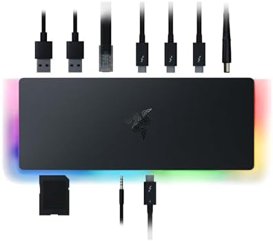 Razer Thunderbolt 4 Dock, 10 Ports, USB-A, USB-C, 2.5 GbE, Black by Unknown