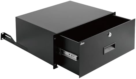 Tecmojo 4U Rack Drawer,Rack Mount Drawer for 19in Network Equipment/Server/AV Rack or Cabinet Enclosure,Sliding and Lockable Server Rack Drawer - Load-Bearing 44lb (20kg),with Cable Management Holes by Tecmojo