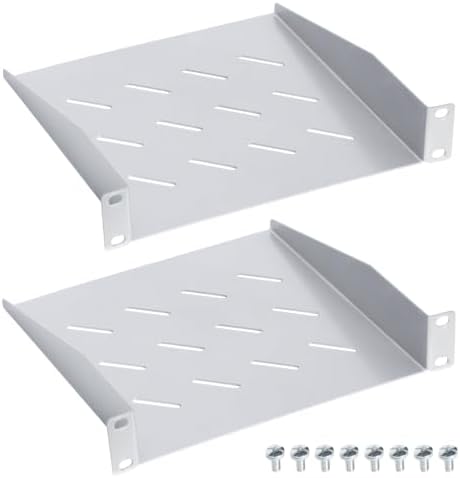 1U Server Rack Shelf, 10 Inch Vented Rack Mount Cantilever Tray, 2 Pack by Unknown