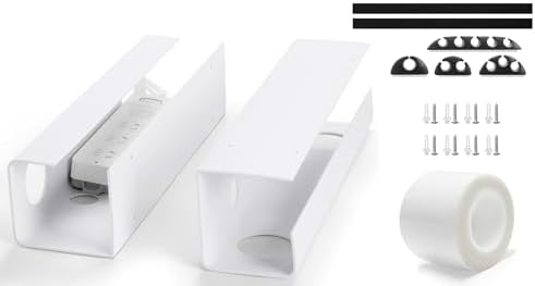 ZhiYo 2 Pack Large Capacity Cable Management Tray, Under Desk Cable Tray 31.5in(2X L15.7in), PVC Standing Desk Cord Management Ideas, Cable Organizer for Office and Home - White - Image 7