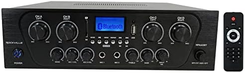 Rockville RPA40BT 4 Zone Home Receiver with 8 HC55 White Ceiling Speakers - Image 2