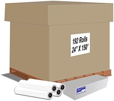 Alliance Wide Format Paper CAD Bond Rolls (20lb | 192 Rolls, 24 In x 150 Ft 2" Core) by Alliance