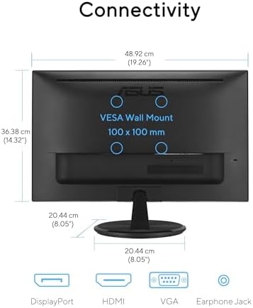 ASUS VP229Q 22 Inch 1080P FHD Computer Monitor, HDMI, DisplayPort, VGA - Image 6