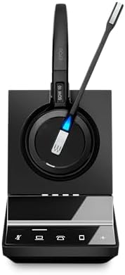 Sennheiser SDW 5015 (506592) Single-Sided Wireless DECT Super Wideband Headset for Desk Phone & Softphone/PC Connection Dual Microphone Ultra Noise-Canceling, Black by EPOS