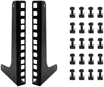 4U Vertical Wall Mount Rack Rails with with M6 Screws & Nuts by Fmuser