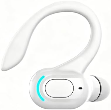 Wireless Headset Business Headphones,Waterproof Hanging Single Ear Earbuds,Mono Wireless Headset Noise Cancelling Sports Wireless Earpiece with Mic for Smart Phones (White) by YourBestChoose