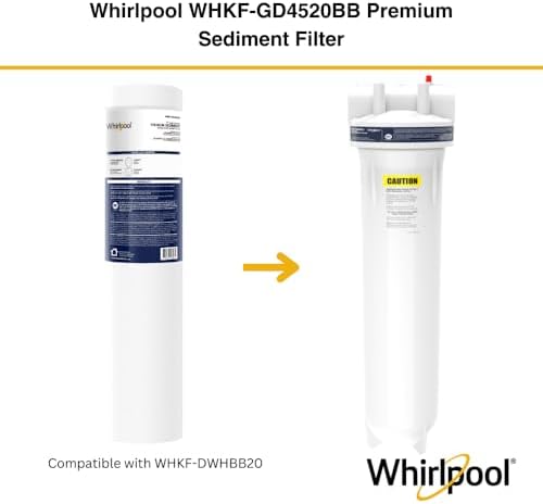 Whirlpool 20" x 4.5" Whole House Water Filter Housing, NSF Certified System for Sediment Carbon Filter, Home Pre-Filtration for Well and City Water, 1" Port with Pressure Relief, Filter Not Included - Image 6