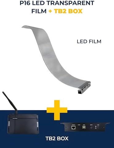 Self-Adhesive LED Flexible Transparent Film Screen for Retail Windows, Storefronts, Glass Doors and Many More for Digital Advertising | Sunlight-Readable Display (P16, 1 Pack with TB20 Box) - Image 2