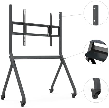 Mobile Smart Board Portable Stand and Rolling Floor TV Cart for 65-86 Inch Interactive Whiteboards or TV, Lockable Wheels, Home Office School Classroom - Image 4
