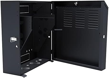 NavePoint 6U Vertical Server Rack Enclosure, Low Profile, 16.7" Deep, Max Weight Capacity 132lbs - 6U Network Cabinet Vertical Wall Mount, Perforated, Black - Image 3