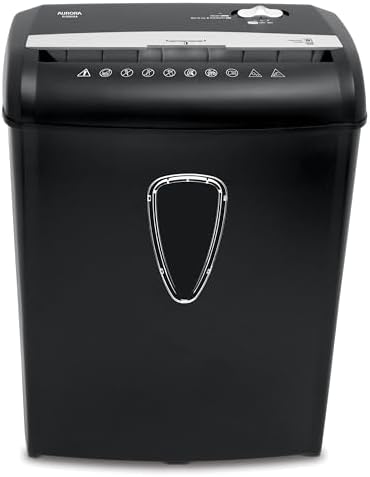 Aurora AU890XA 8-Sheet Crosscut Paper and Credit Card Shredder with Wastebasket by Aurora