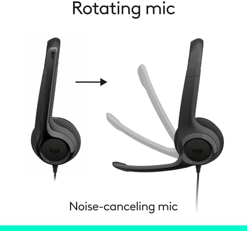 Logitech H391 Wired Headset for PC/Laptop, Stereo Headphones with Noise Canceling Microphone, USB-C, in-Line Controls, Works with Chromebook - Graphite (Pack of 12) - Image 3