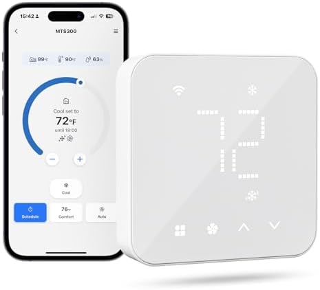 meross Matter Smart Thermostats for Home, Programmble WiFi Thermostat by meross