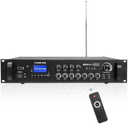 Sound Town 4-Zone Commercial Amplifier and 8 Wall Speakers (SDCA240X8VL4B) - Image 7