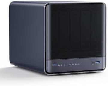 MINISFORUM N5 Pro 5-Bay Desktop AI NAS, AMD Ryzen AI 9 HX PRO 370 12-Core/24T CPU, 128GB SSD, 1x10GbE, 1x5GbE, 1xM.2+2xU.2/M.2 Slots, 2xUSB4(8K), 8K HDMI, OCuLink, Network Attached Storage (Diskless) by MINISFORUM