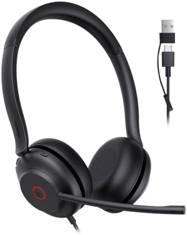Yealink UH35 2nd Gen Wired Headset, USB-C/A,AI Noise Canceling Mic,HD Audio by RedefineYourWorkplace