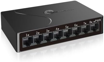 8-Port Gigabit Easy Smart Managed Ethernet Switch | Plug & Play Network Hub with VLAN, QoS, Port Mirroring | Fanless Design | Desktop/Wall Mount for Home/Office by STEAMEMO