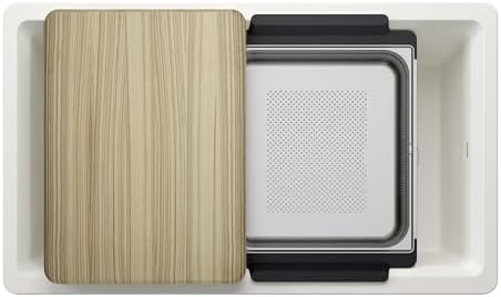 BLANCO Inteos SILGRANIT 33" Single Bowl Workstation Kitchen Sink White - Image 2