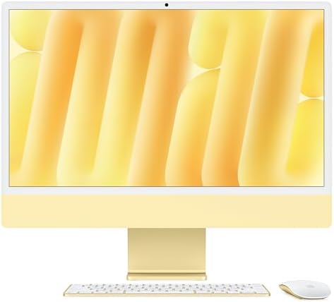 Apple 2024 iMac All-in-One Desktop Computer with M4 chip with 10-core CPU and 10-core GPU: Built for Apple Intelligence, 24-inch Retina Display, 16GB Unified Memory, 256GB SSD Storage; Yellow by Apple