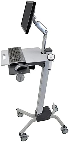Ergotron – Neo-Flex Rolling Computer Cart, Mobile Standing Desk Workstation – Monitor, Grey - Image 4