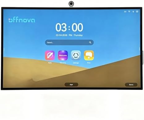 OFFNOVA 65" Interactive Smart Board - 4K UHD Anti-Glare Capacitive Touchscreen, 48MP Camera & 8-Mic Array, Android 14, for Home Education Meeting Office Entertainment Hybrid Work, Wall Mount Included by OFFNOVA