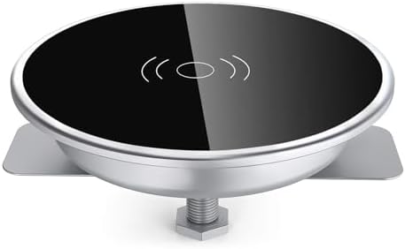 Recessed Desk Wireless Charger,15W Fast Flush Mount Phone Qi Charging Pad by iVALUX