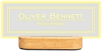 Personalized LED Desk Name Plate – Custom Office Name Sign by HunConcept