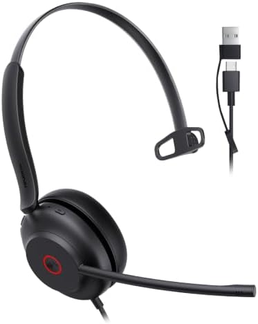 Yealink UH35 2nd Gen Wired Headset, USB-C/A,AI Noise Canceling Mic,HD Audio by RedefineYourWorkplace