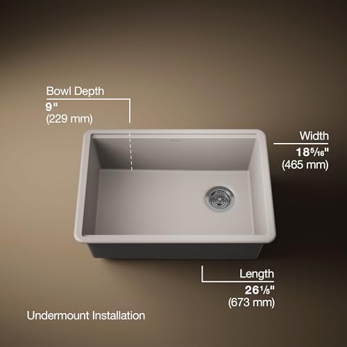 Kohler 33713-PC-CM3 Billings® 27" undermount single-bowl workstation kitchen sink, Matte Taupe - Image 3